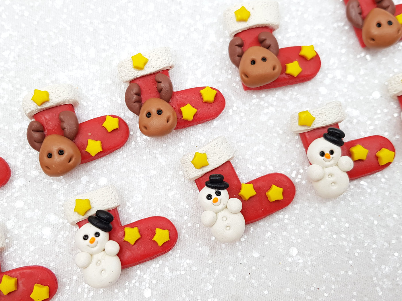 Clay Charm Embellishment - Christmas Stocking 3 cm - Crafty Mood