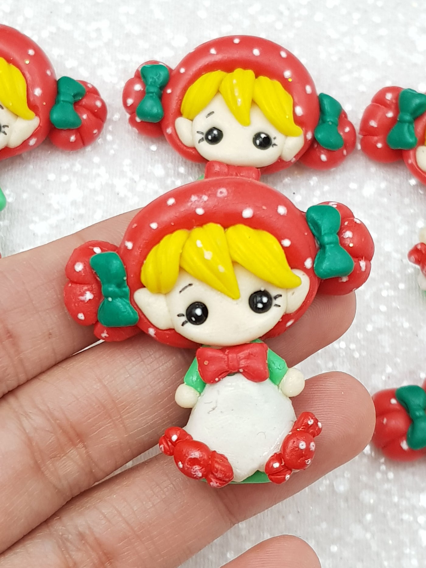 clay Charm Embellishment - New Christmas Candy Girl - Crafty Mood