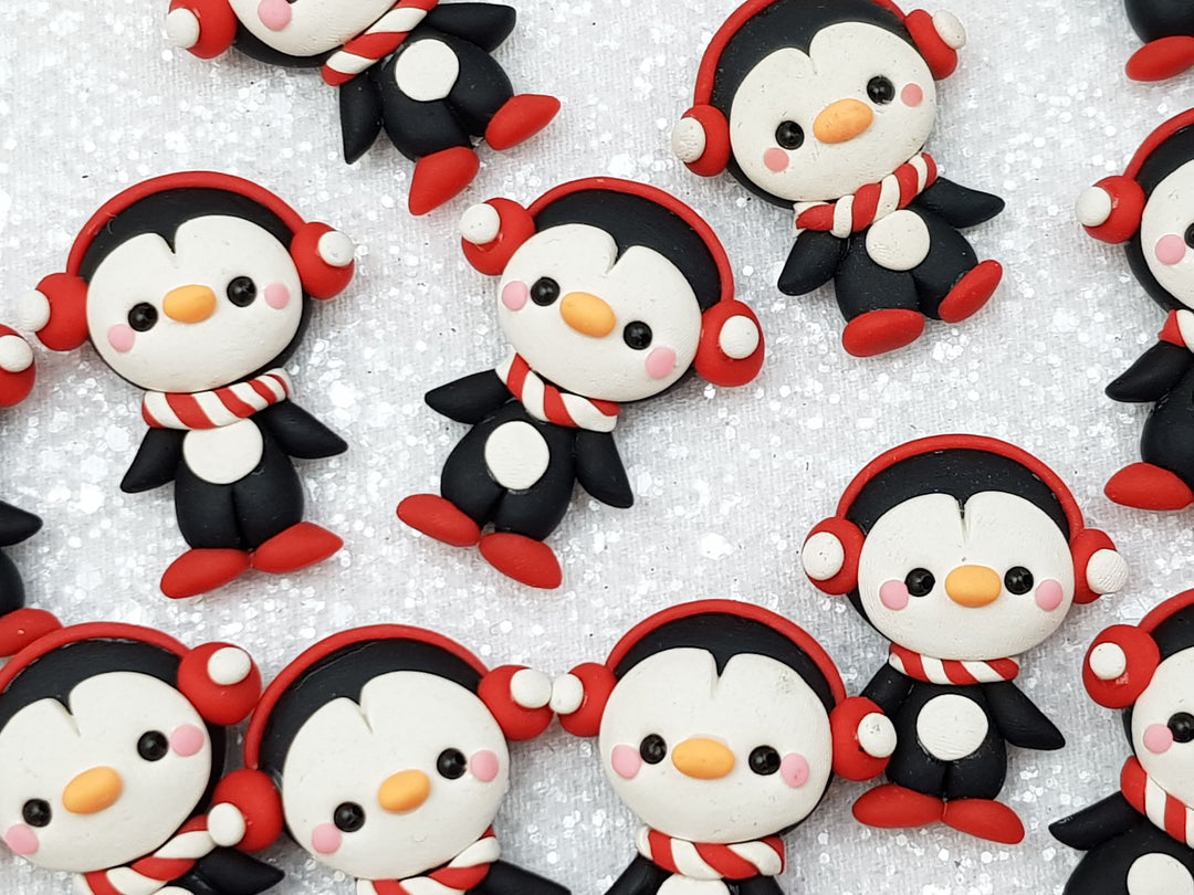 Clay Charm Embellishment - Penguin Christmas - Crafty Mood