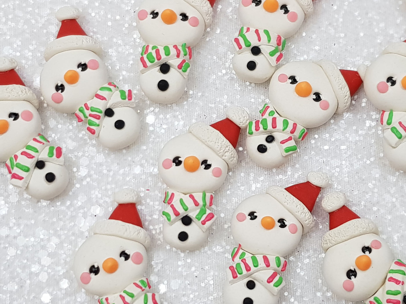 Clay Charm Embellishment - Christmas Snowman - Crafty Mood