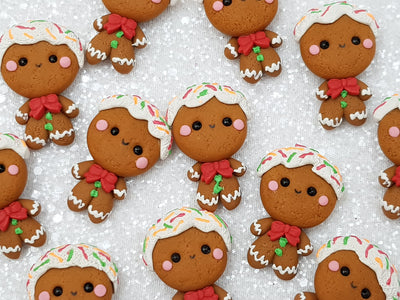 Clay Charm Embellishment - Christmas Gingerbread Man - Crafty Mood