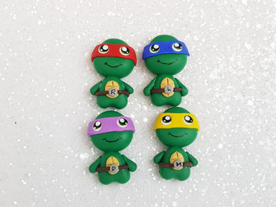 Clay Charm Embellishment - New Turtle set of 4 - Crafty Mood
