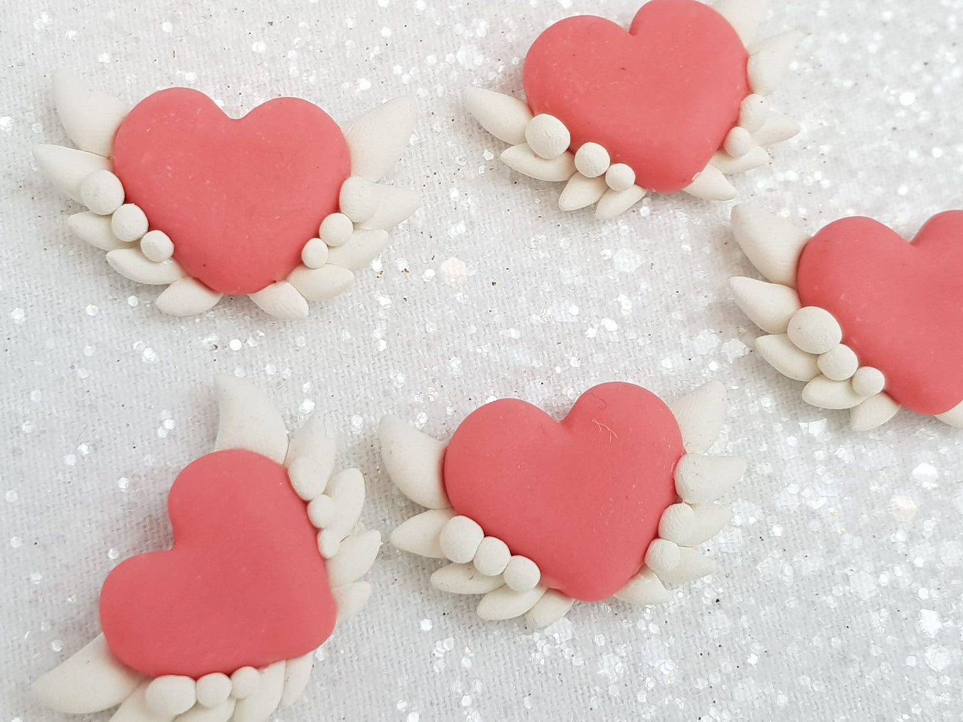 Clay Charm Embellishment - Heart with Wing - Crafty Mood