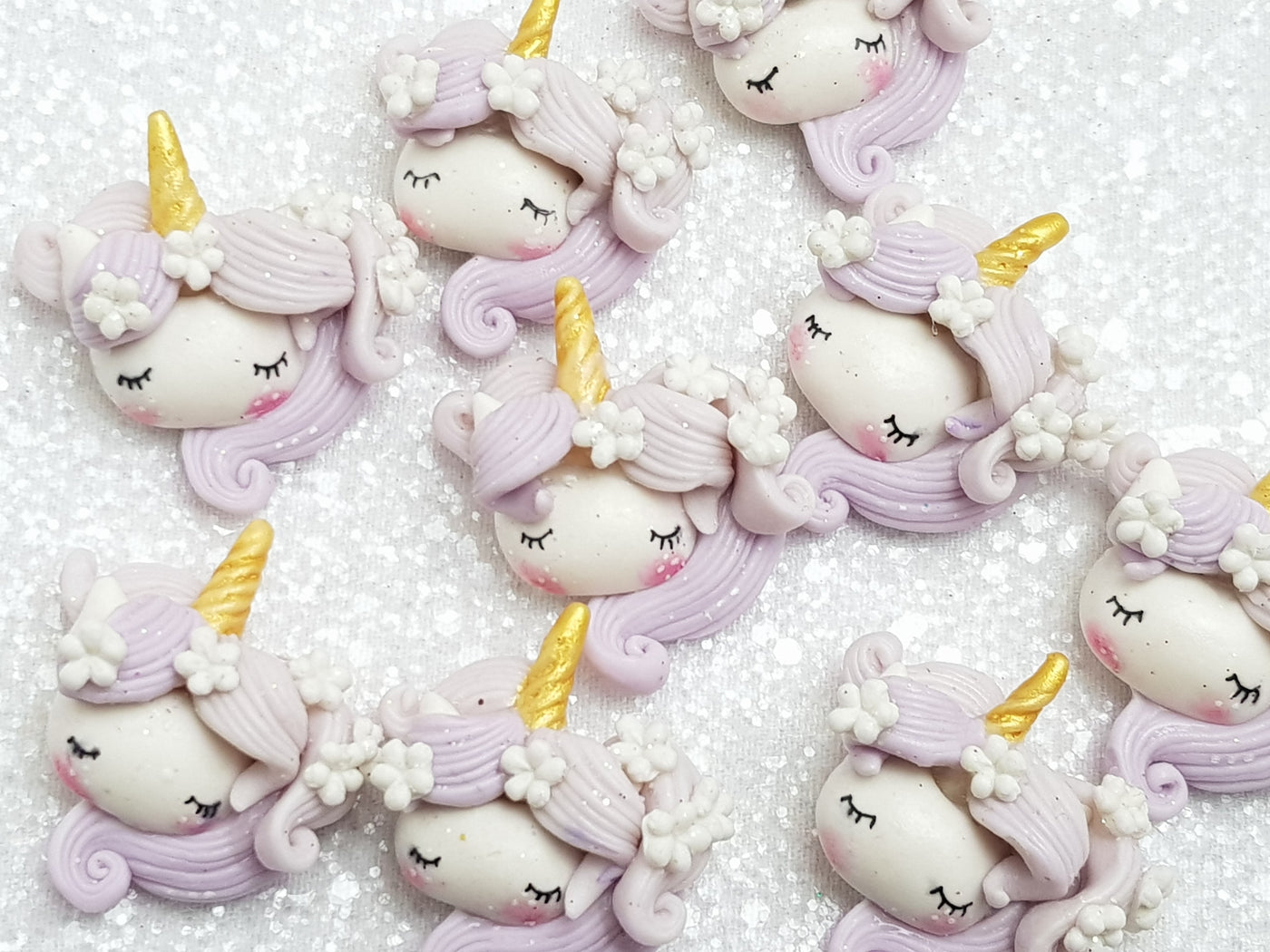 Clay Charm Embellishment - Unicorn Head Lilac - Crafty Mood