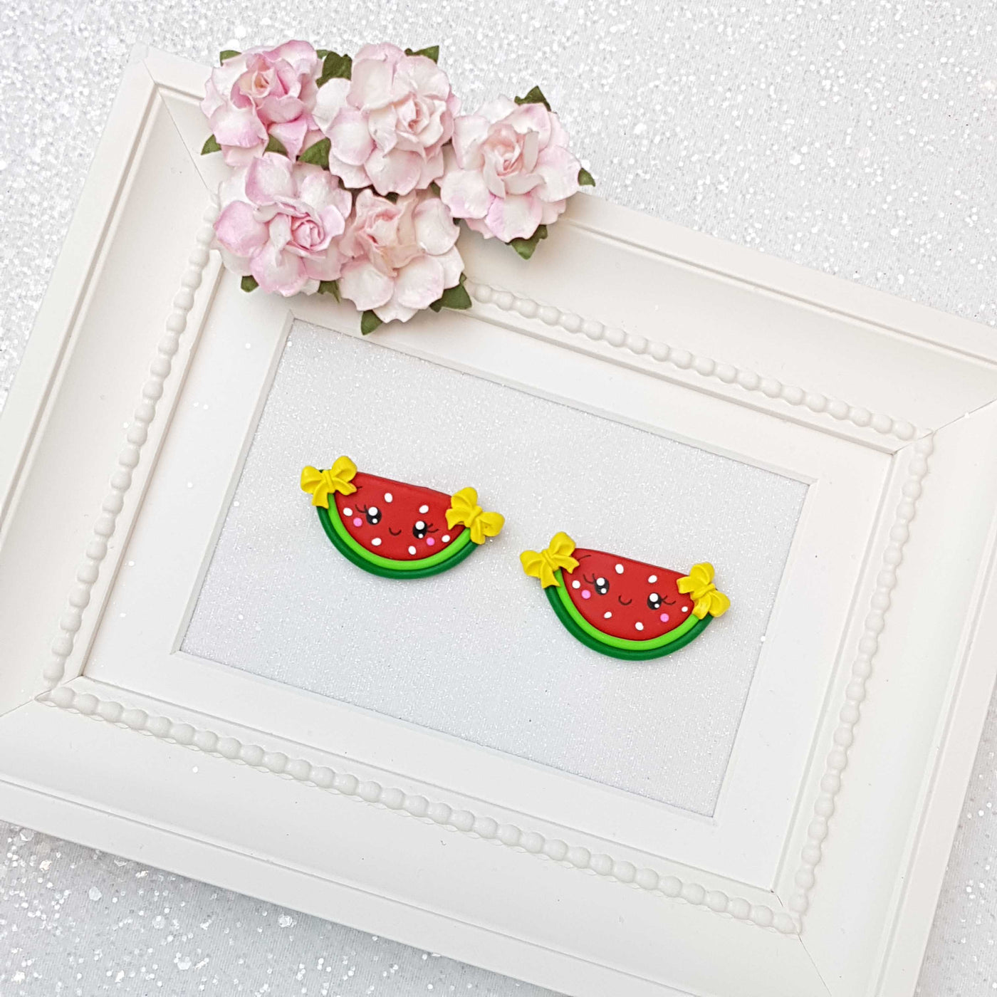 Clay Charm Embellishment - Summer Bow Watermelon - Crafty Mood