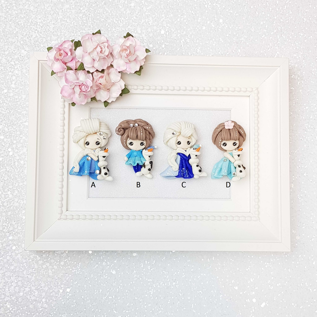 Clay Charm Embellishment - Blue Dress Winter Sister snow - Crafty Mood