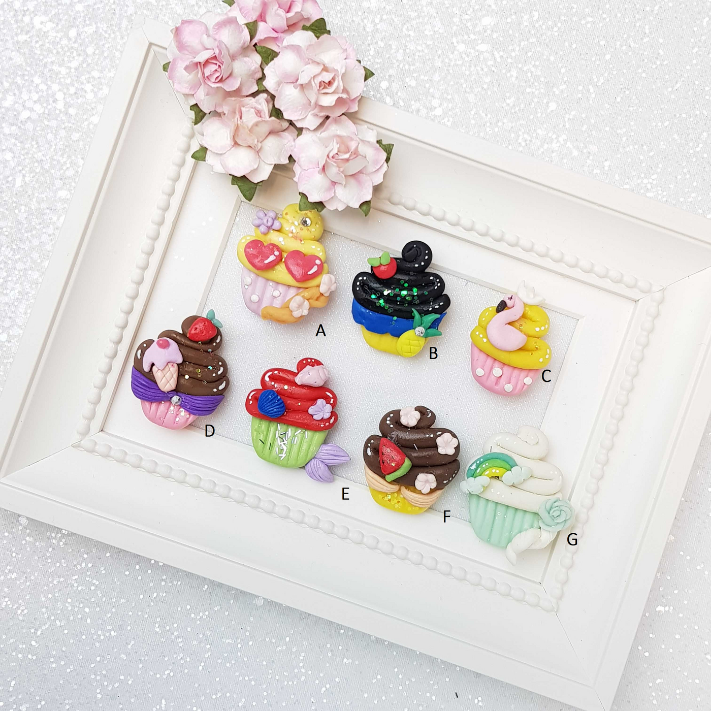 Sale Clay Charm Embellishment - Princess Cupcake - Crafty Mood