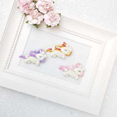 Clay Charm Embellishment - Flying White Pony - Crafty Mood