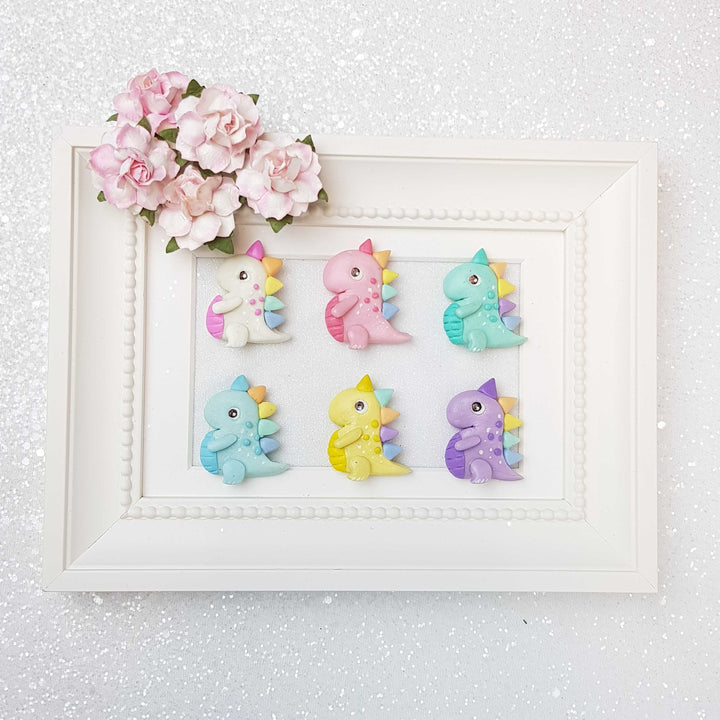 Clay Charm Embellishment - Colorful Dino - Crafty Mood