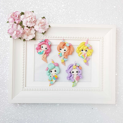 Clay Charm Embellishment - Colourful Mermaid Girls - colour changing - Crafty Mood