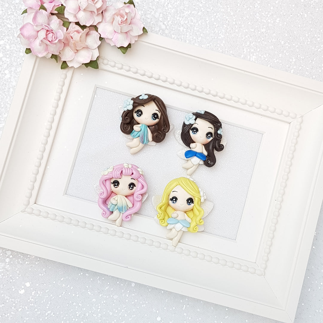 Clay Charm Embellishment - fairy big eyes - Crafty Mood