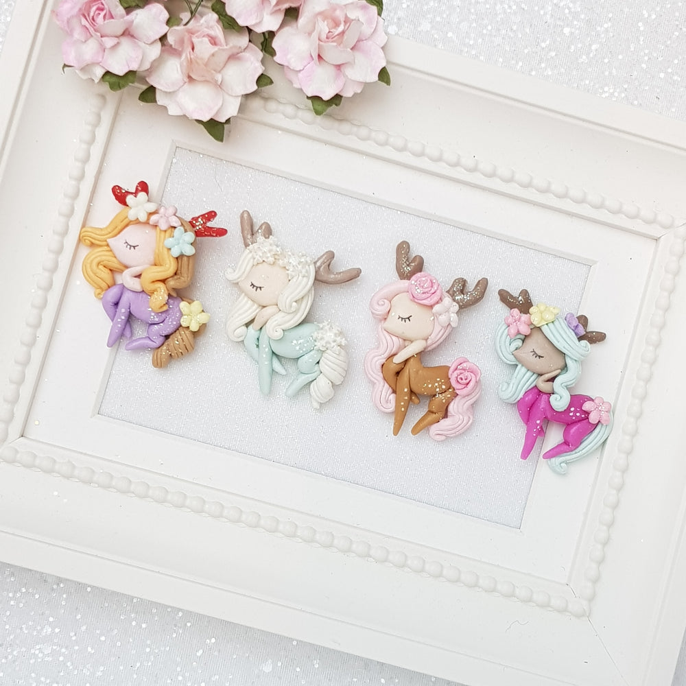 Exclusive Clay Charm Embellishment - Deer Girl - Crafty Mood