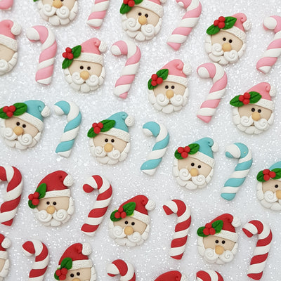 Clay Charm Embellishment - Santa candycane - Crafty Mood