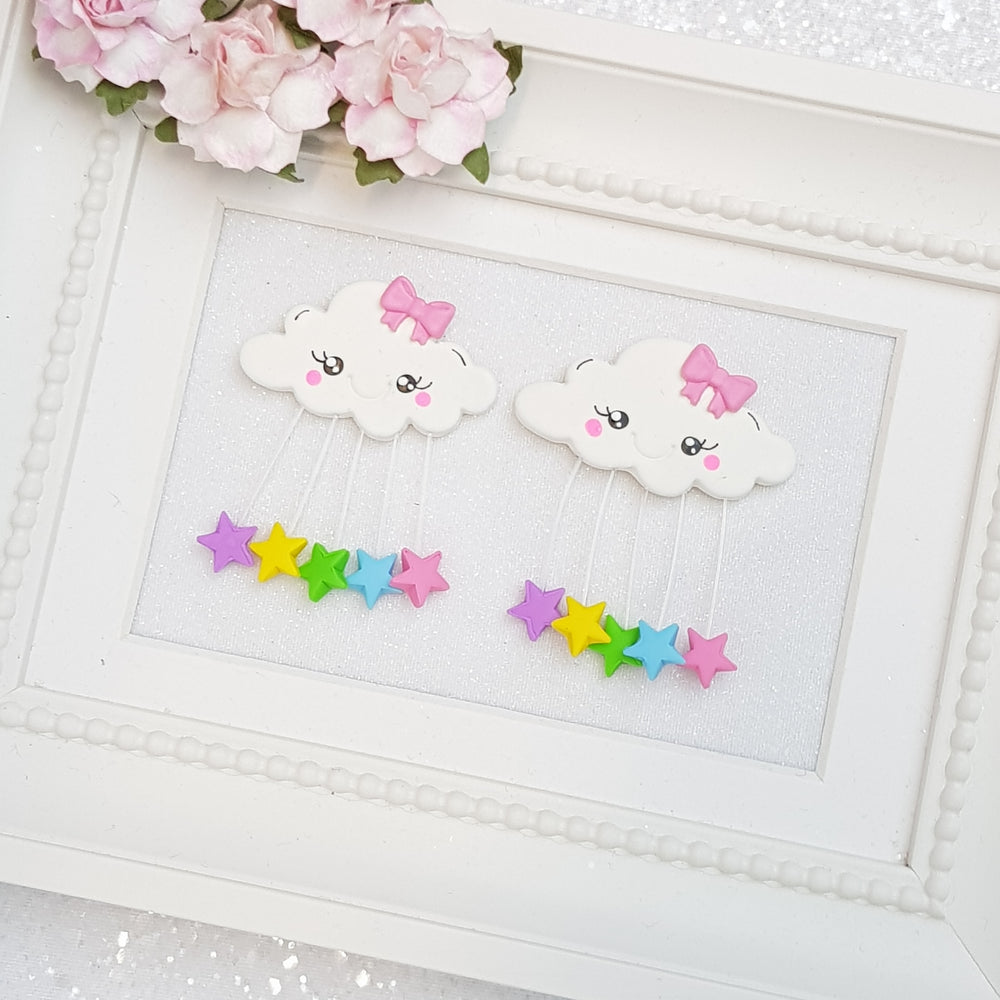 Clay Charm Embellishment - Cloud rainbow Star - Crafty Mood