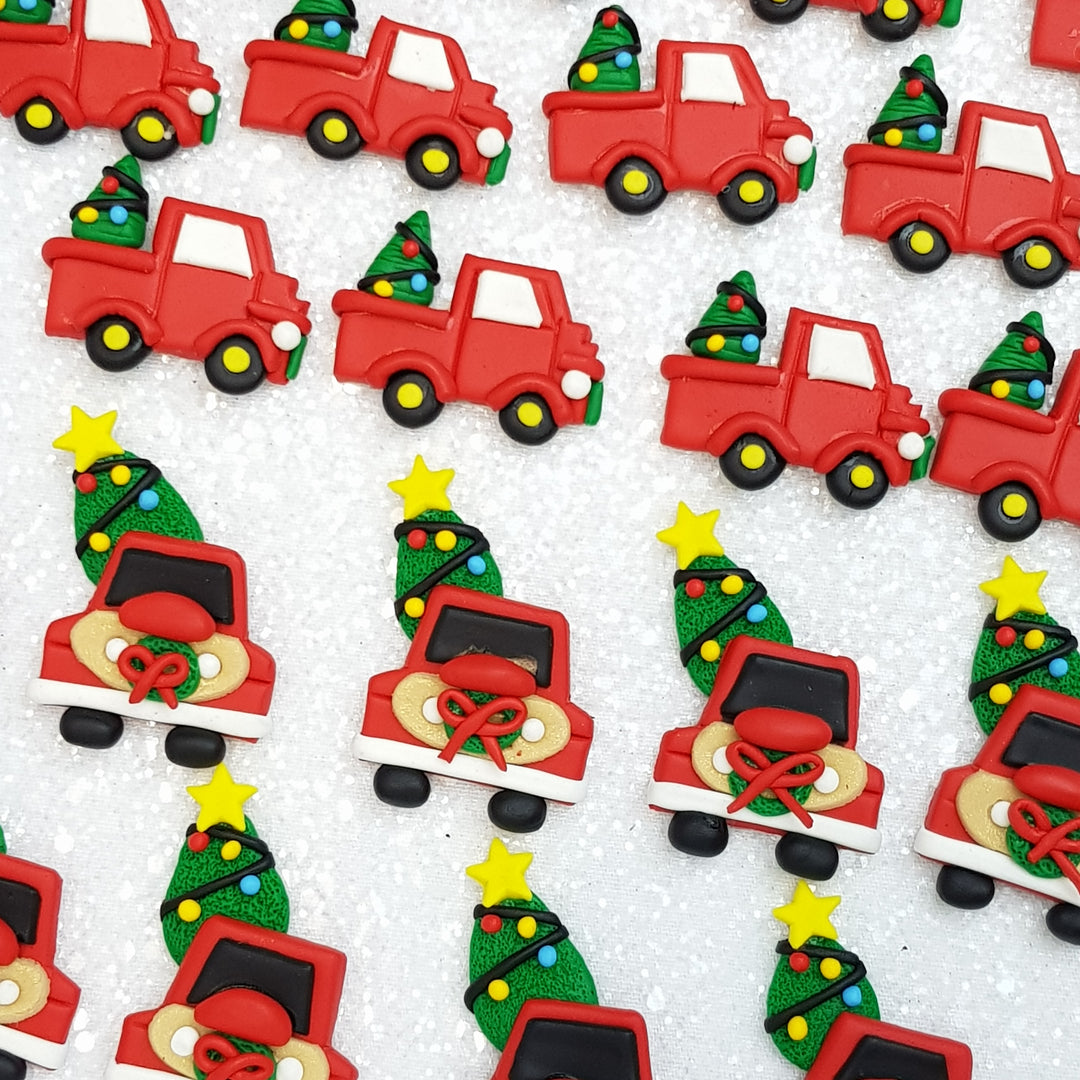 Clay Charm Embellishment - christmas car - Crafty Mood