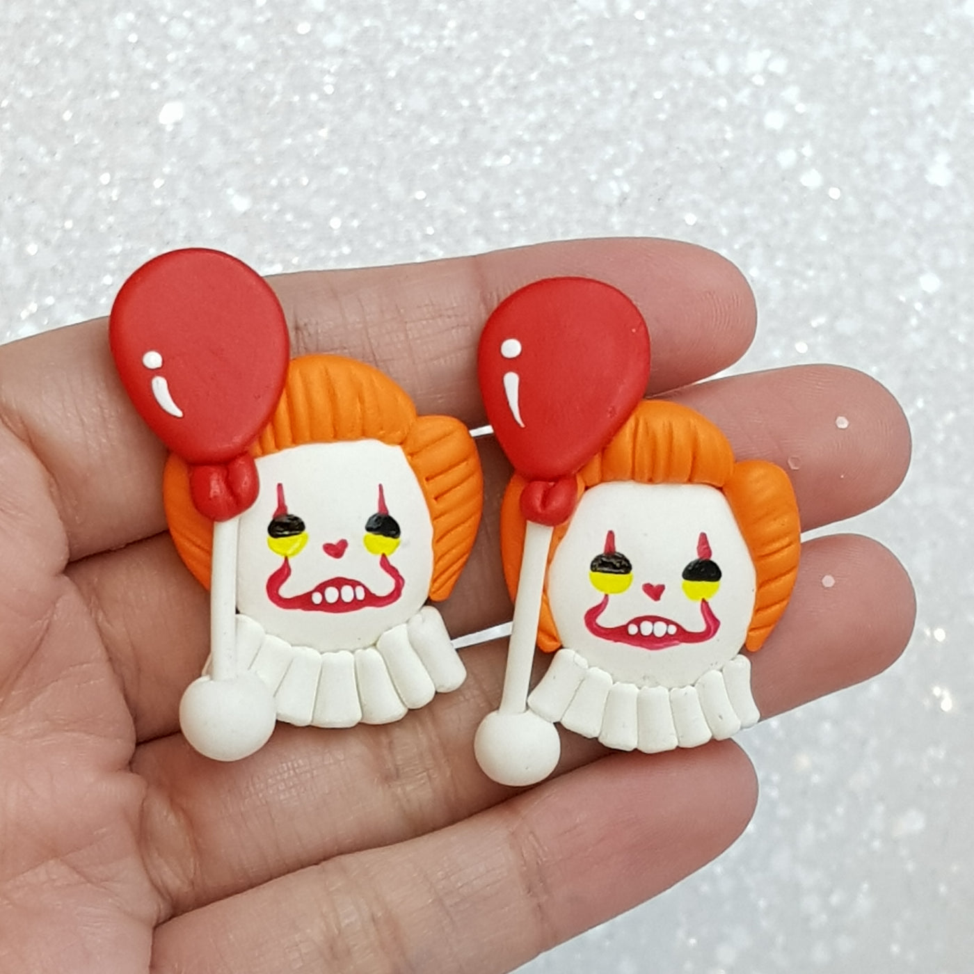 Clay Charm Embellishment - scary clown delight - Crafty Mood