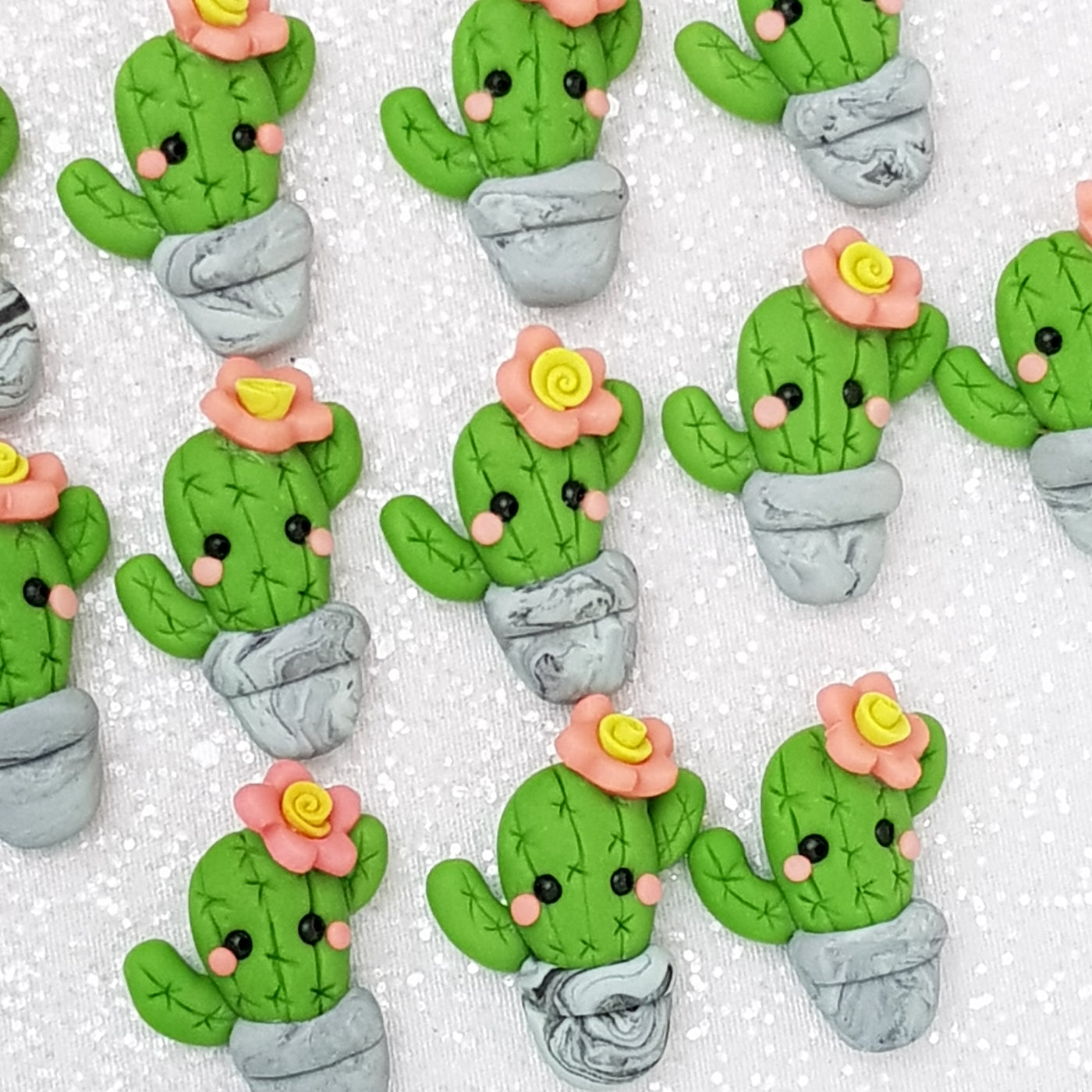 Clay Charm Embellishment - NEW Cactus Flower - Crafty Mood