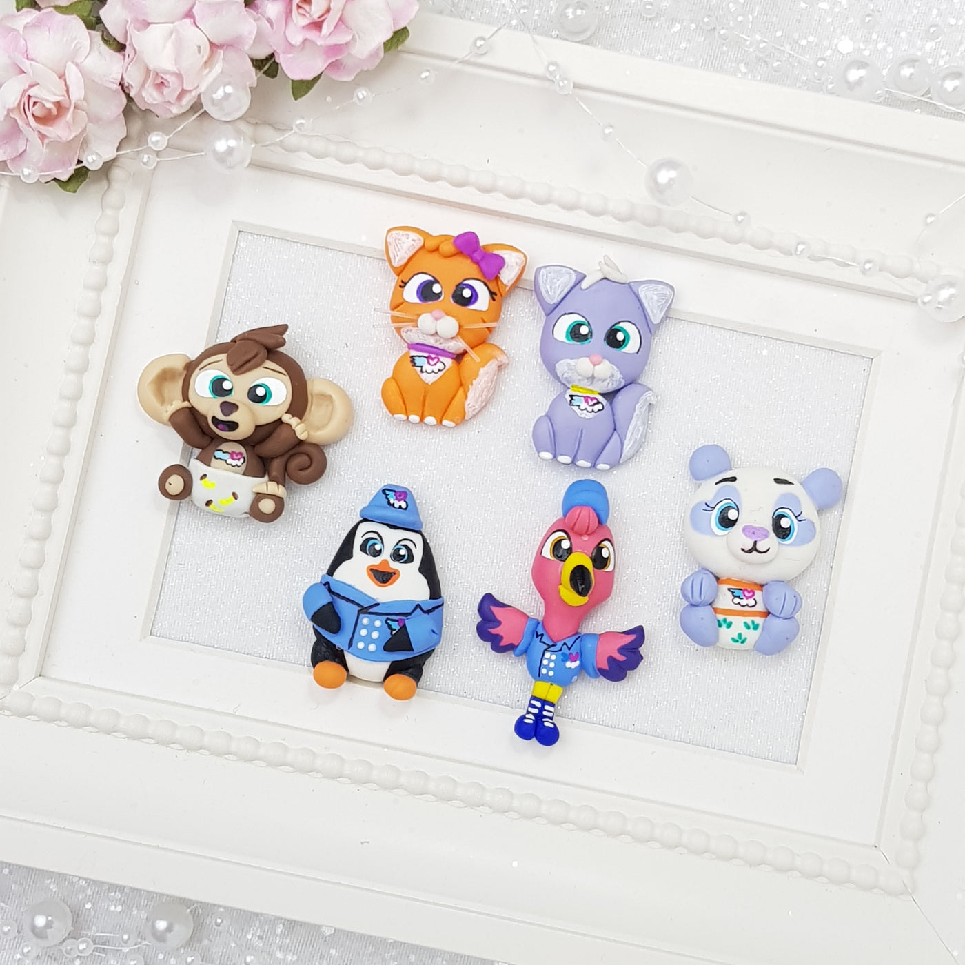 Sale Baby Animal Friends - Embellishment Clay Bow Centre - Crafty Mood