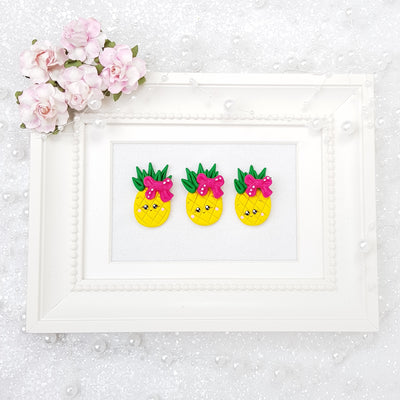 Clay Charm Embellishment - Pineapple with Bow - Crafty Mood