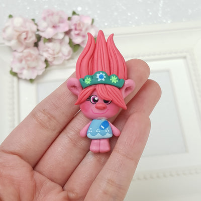 Pink troll girl - Embellishment Clay Bow Centre - Crafty Mood