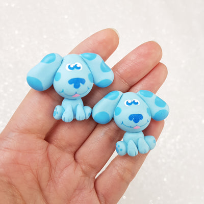 Clay Charm Embellishment -  blue dog - Crafty Mood