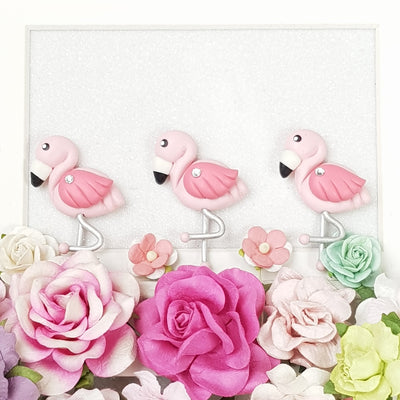 Fancy Flamingo - Embellishment Clay Bow Centre - Crafty Mood