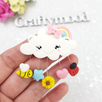 Spring Cloud - Embellishment Clay Bow Centre