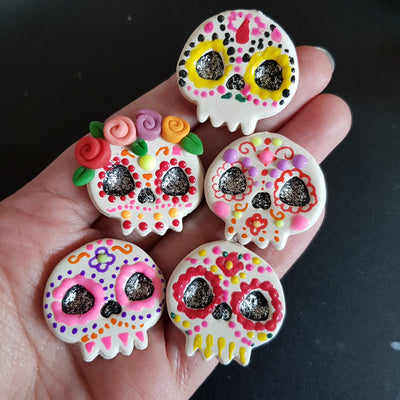 Design Your Own Candy Skull - Handmade Flatback Clay Bow Centre