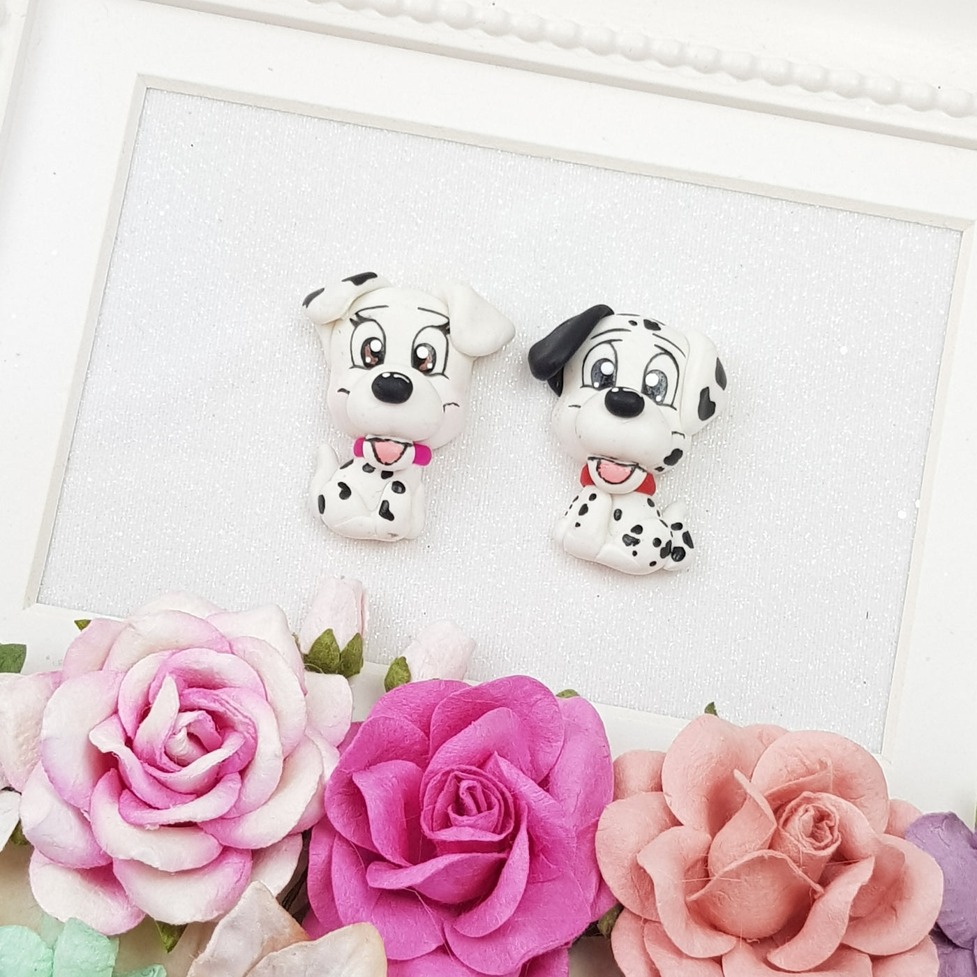 Cute dalmatian puppy - Embellishment Clay Bow Centre
