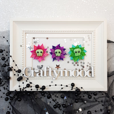 Halloween Flower- Glow in the dark - Embellishment Clay Bow Centre