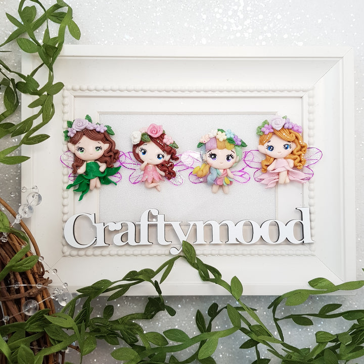 Cute Flower Fairies - Handmade Flatback Clay Bow Centre