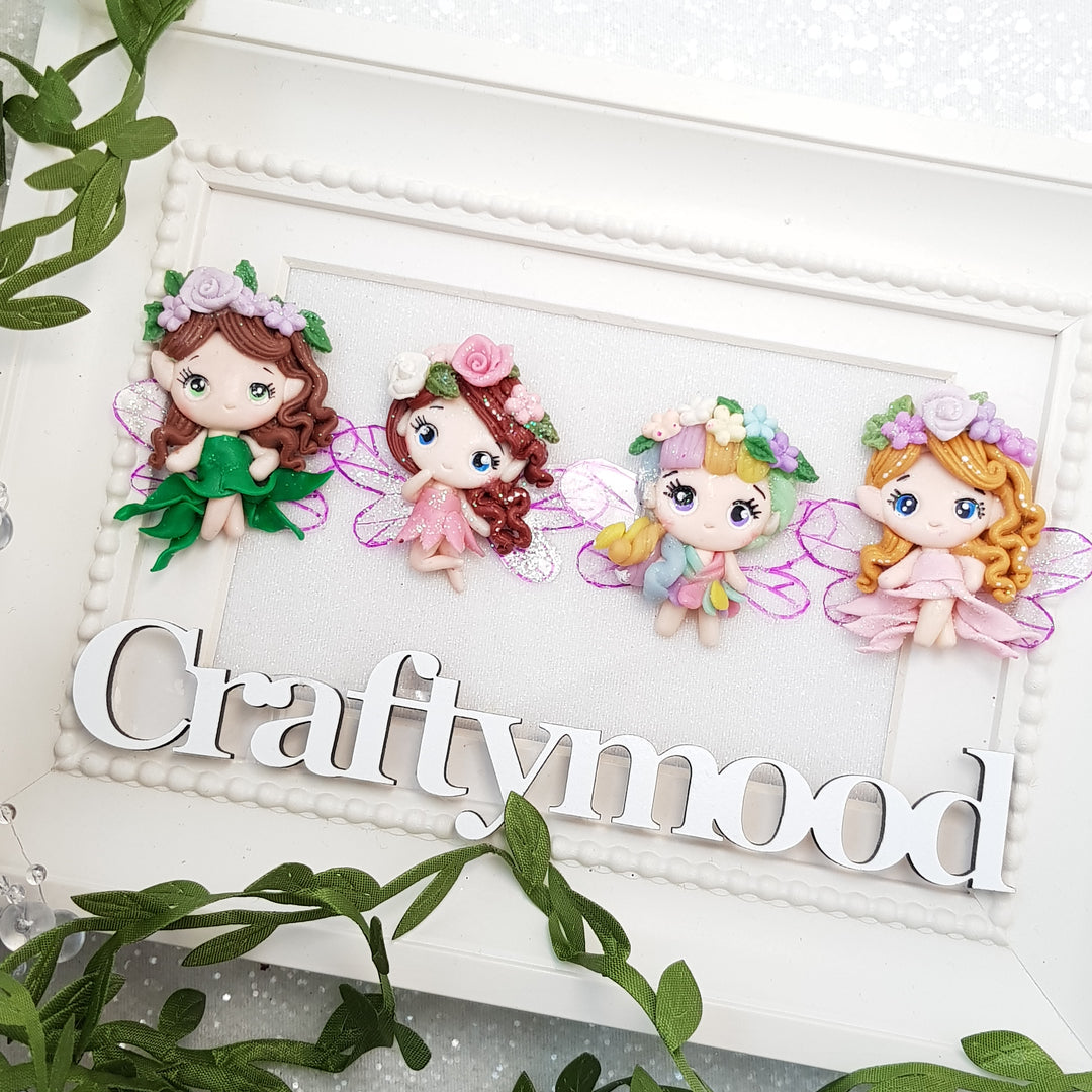 Cute Flower Fairies - Handmade Flatback Clay Bow Centre