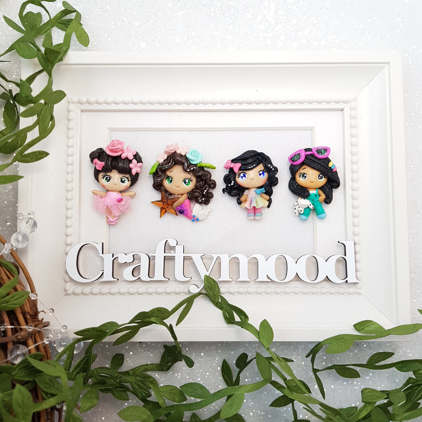 Cute Summer Girls - Handmade Flatback Clay Bow Centre