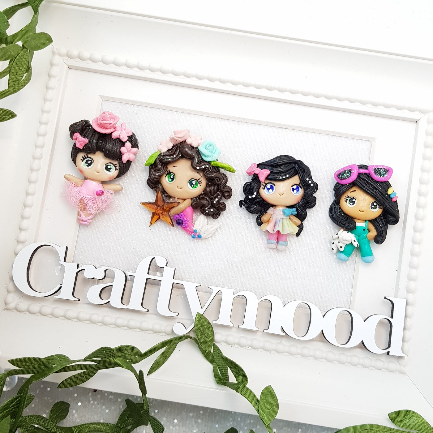 Cute Summer Girls - Handmade Flatback Clay Bow Centre