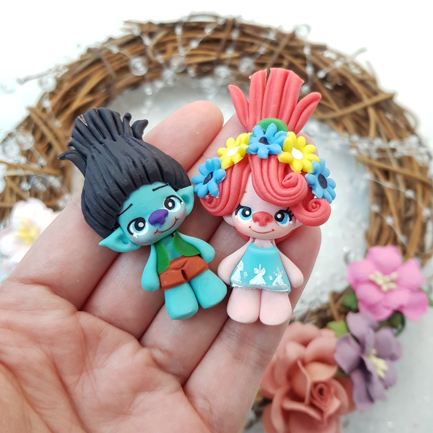 cute troll - Embellishment Clay Bow Centre