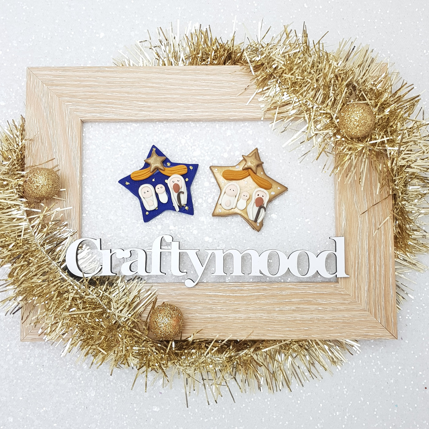 nativity star- Handmade Flatback Clay Bow Centre