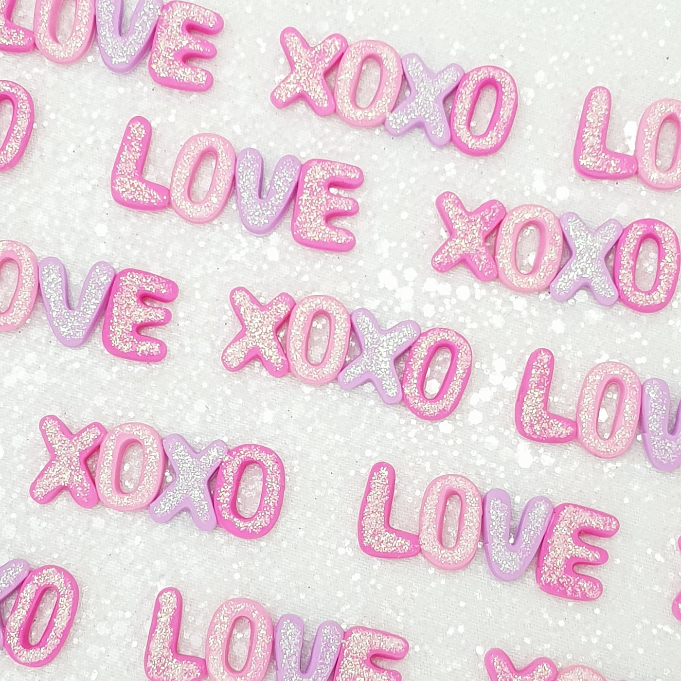valentine love xoxo text  - Clay bow center