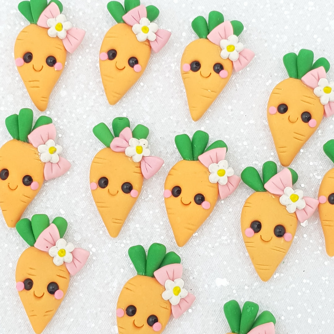 Clay Charm Embellishment - New carrot