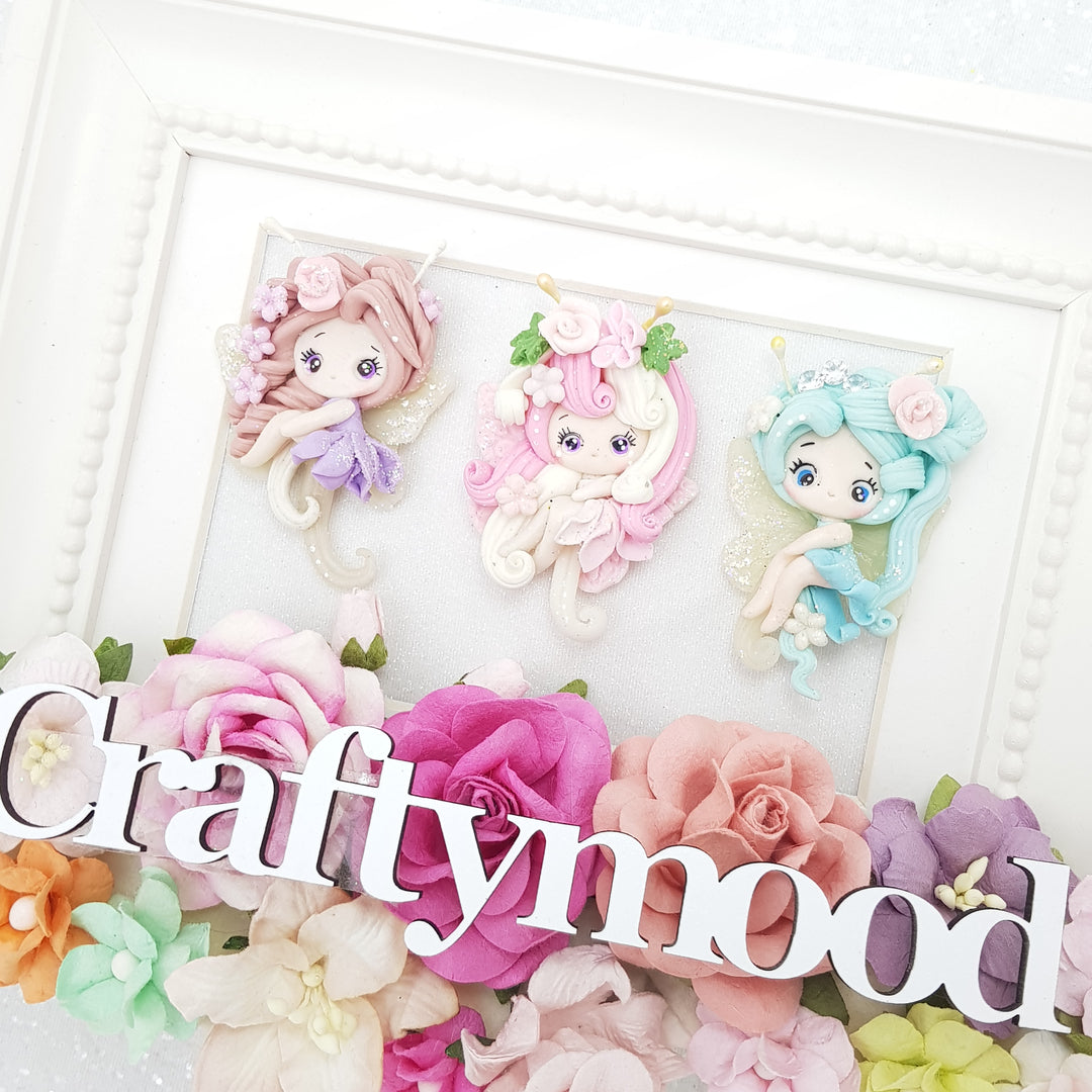 Kawaii Butterfly fairy  - Embellishment Clay Bow Centre