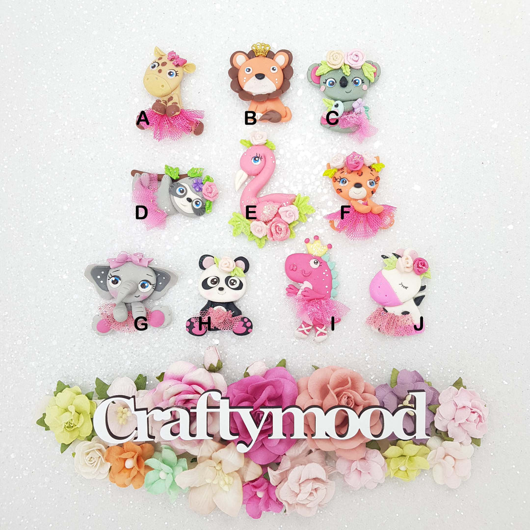 Animal tutu kingdom - Embellishment Clay Bow Centre