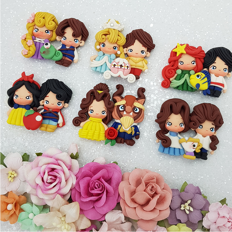 Princess couple - Embellishment Clay Bow Centre