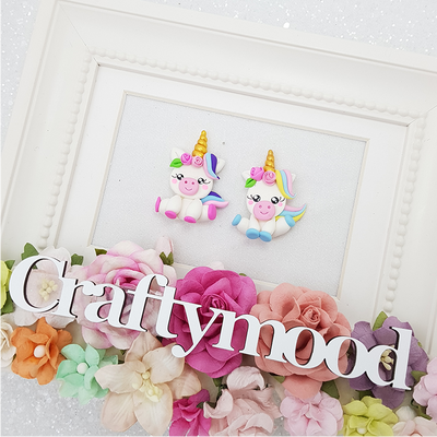 Baby unicorn - Embellishment Clay Bow Centre
