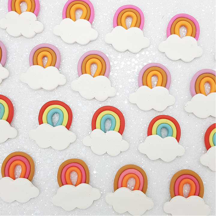 Sale Rainbow cloud - Embellishment Clay Bow Centre