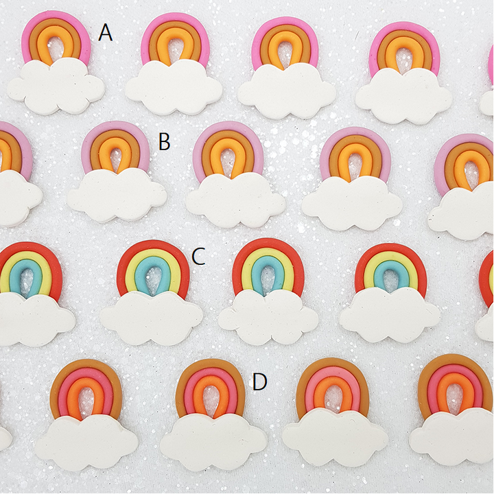 Sale Rainbow cloud - Embellishment Clay Bow Centre