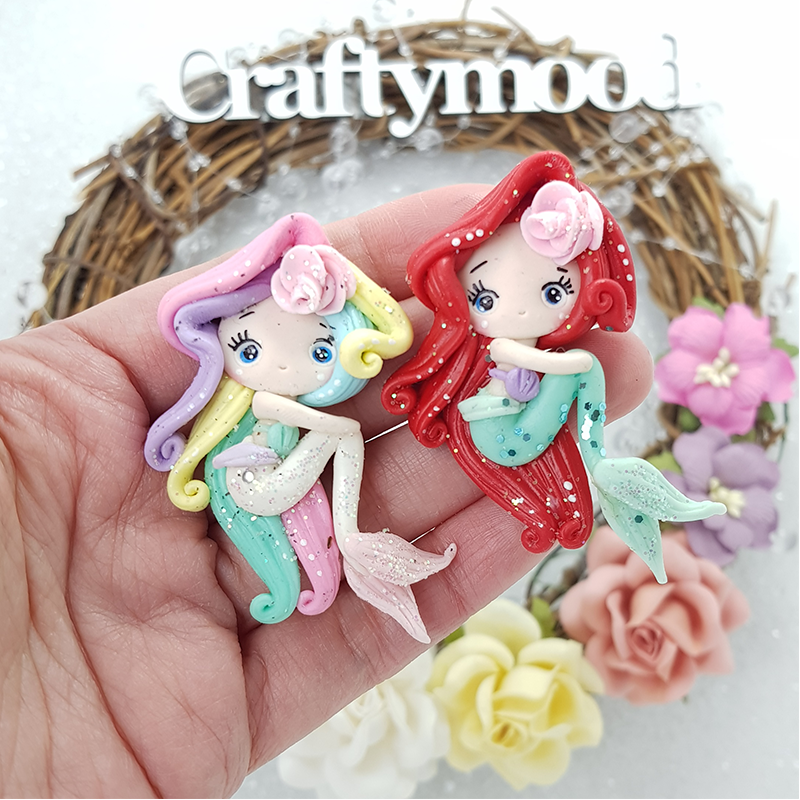 Mermaids  - Embellishment Clay Bow Centre