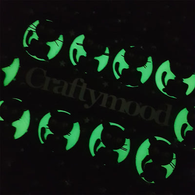 Black cat cameo - glow in the dark - Handmade Flatback Clay Bow Centre