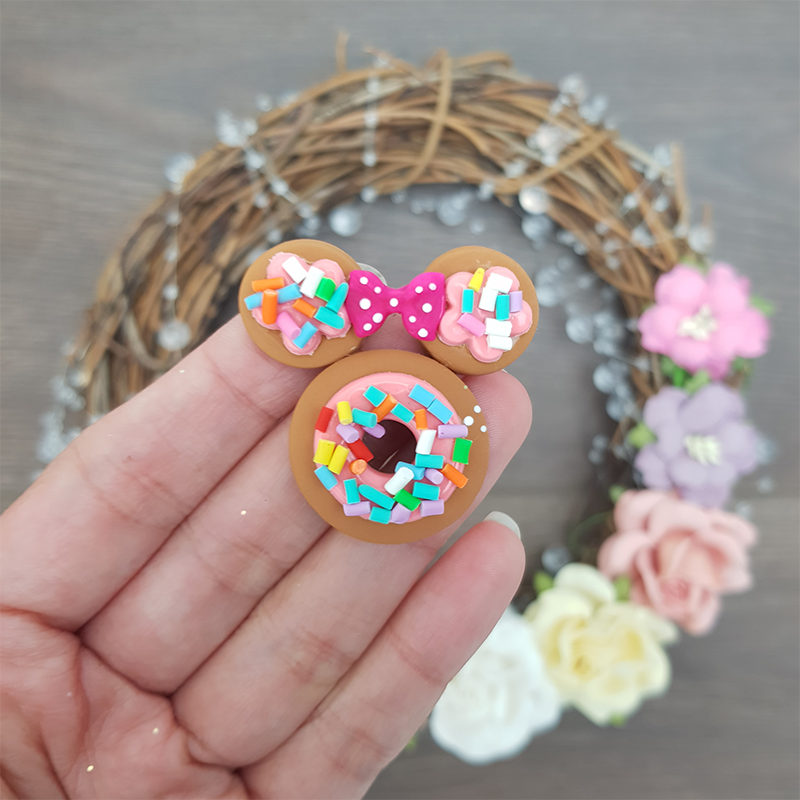 Mouse donut - Embellishment Clay Bow Centre