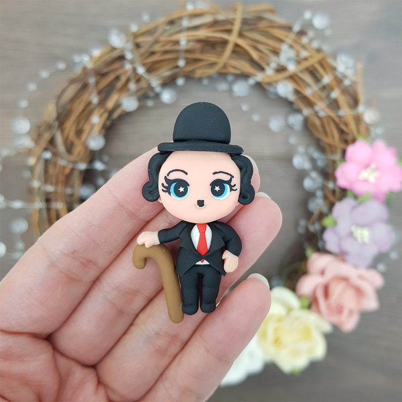 Man in suit and black hat - Embellishment Clay Bow Centre
