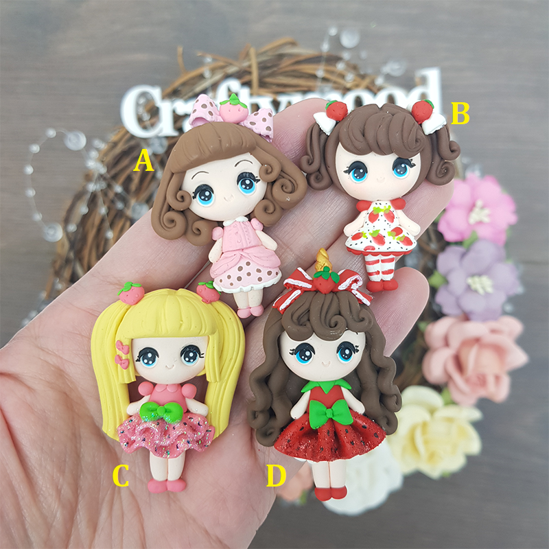 MAX 2 EACH PERSON each model Strawberry girls - Embellishment Clay Bow Centre