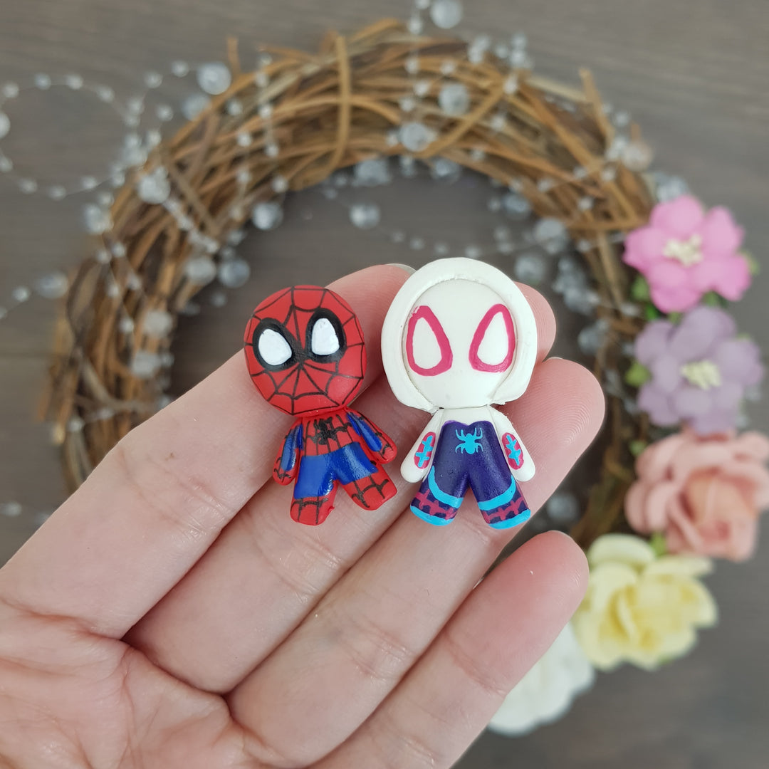 Spider friend man - Handmade Flatback Clay Bow Centre